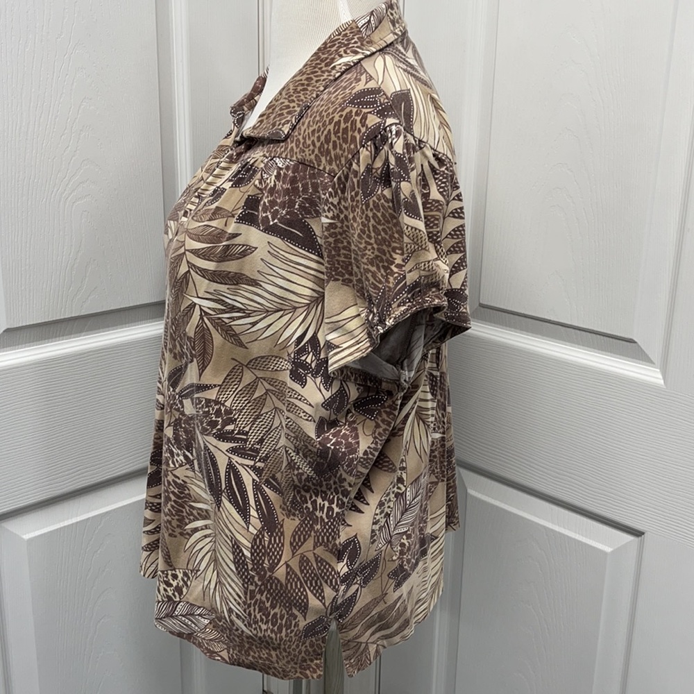 Classic Elements Brown Leaf Cotton Shirt - Picture 3 of 7